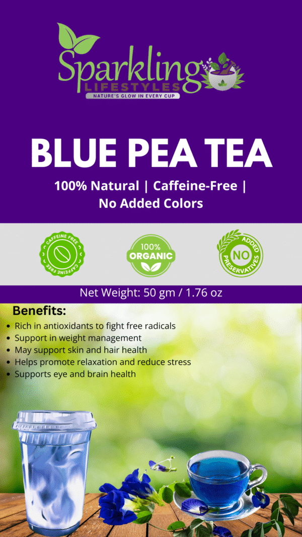 Blue Pea Tea (Butterfly Pea Flower Tea) – 100% Natural & Caffeine-Free - Image 2