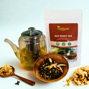 Gut Reset Tea – Ayurvedic Herbal Blend for Gas, Bloating, Digestion & Constipation Relief